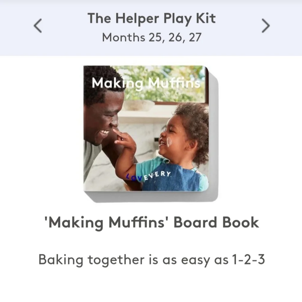 Lovevery Making Muffins Flip Book From The Helper Play Kit Months 25, 26, 27